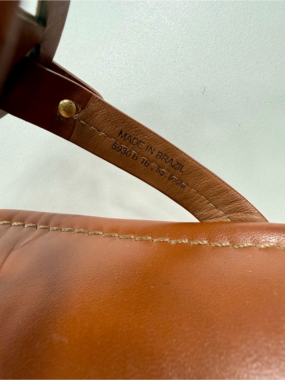 Tory Burch Cognac Leather Logo Thong Sandals WORN ONCE - Picture 9 of 11